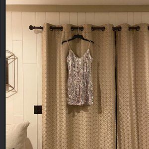 Forever 21 Pink & Silver Sequence Dress